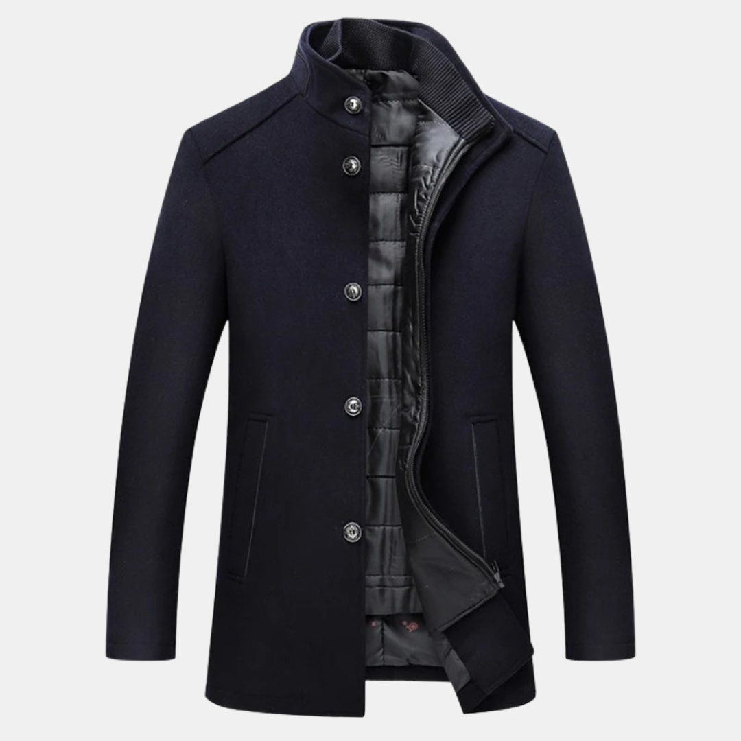 Jaron | Dikke Wollen Trenchcoat