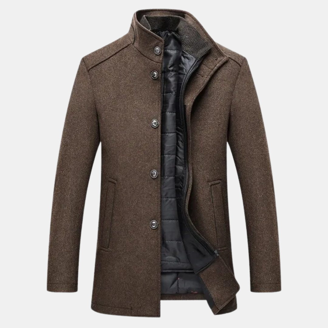 Jaron | Dikke Wollen Trenchcoat
