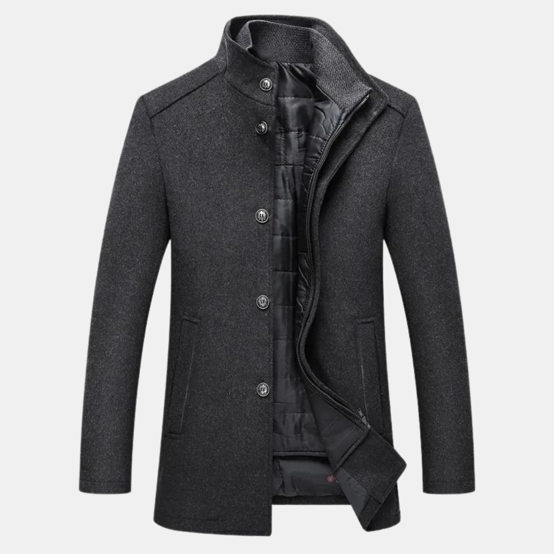 Jaron | Dikke Wollen Trenchcoat