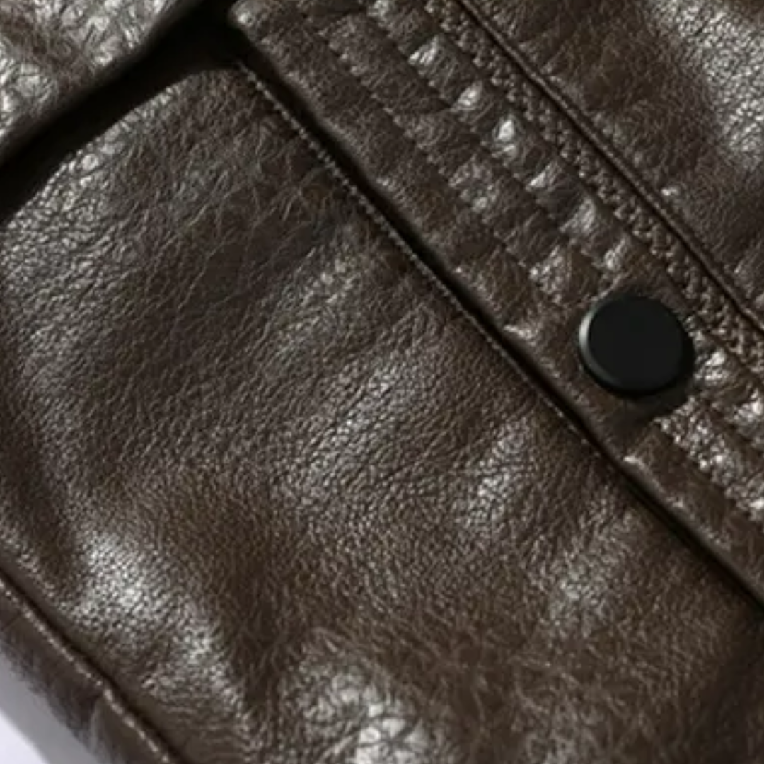 Kane | Stijlvolle leren jas met fleece voering