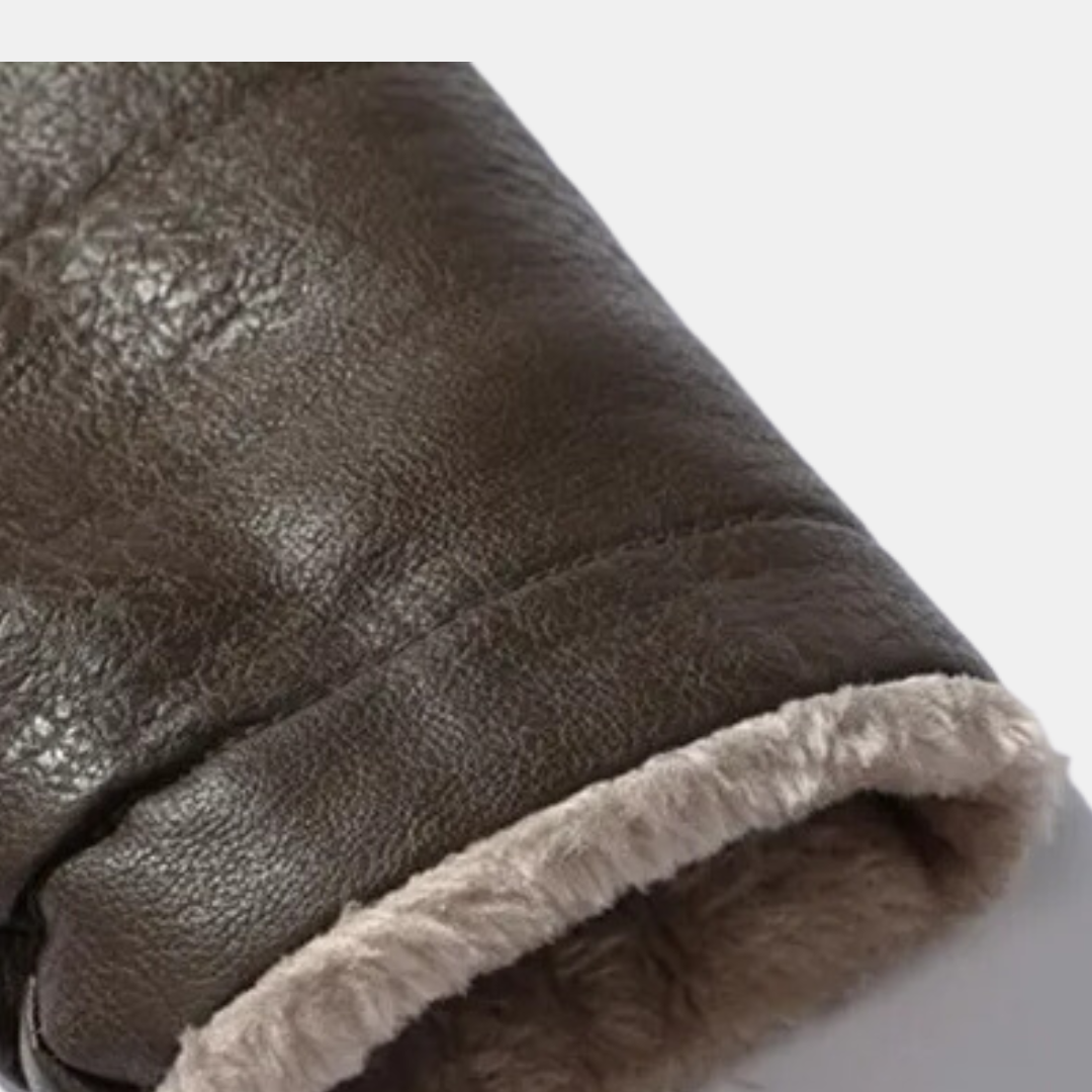 Kane | Stijlvolle leren jas met fleece voering