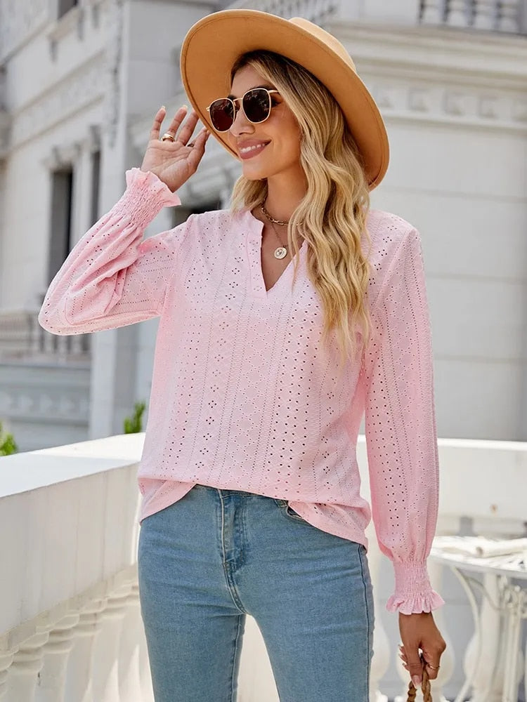 SARAH | ELEGANTE V - HALS BLOUSE