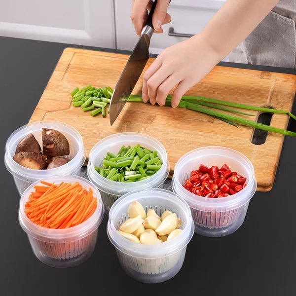 FreshVeg | Voedselorganisator met afdruiprek 1+1 GRATIS