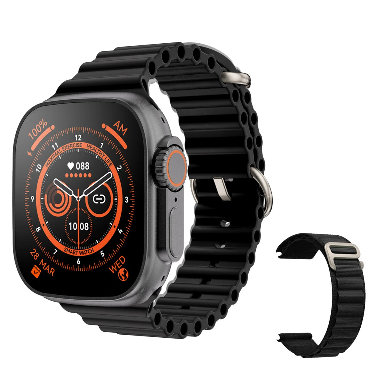 TimeTec Ultra | Smartwatch serie 9 voor Iphone en Android + 2 riemen