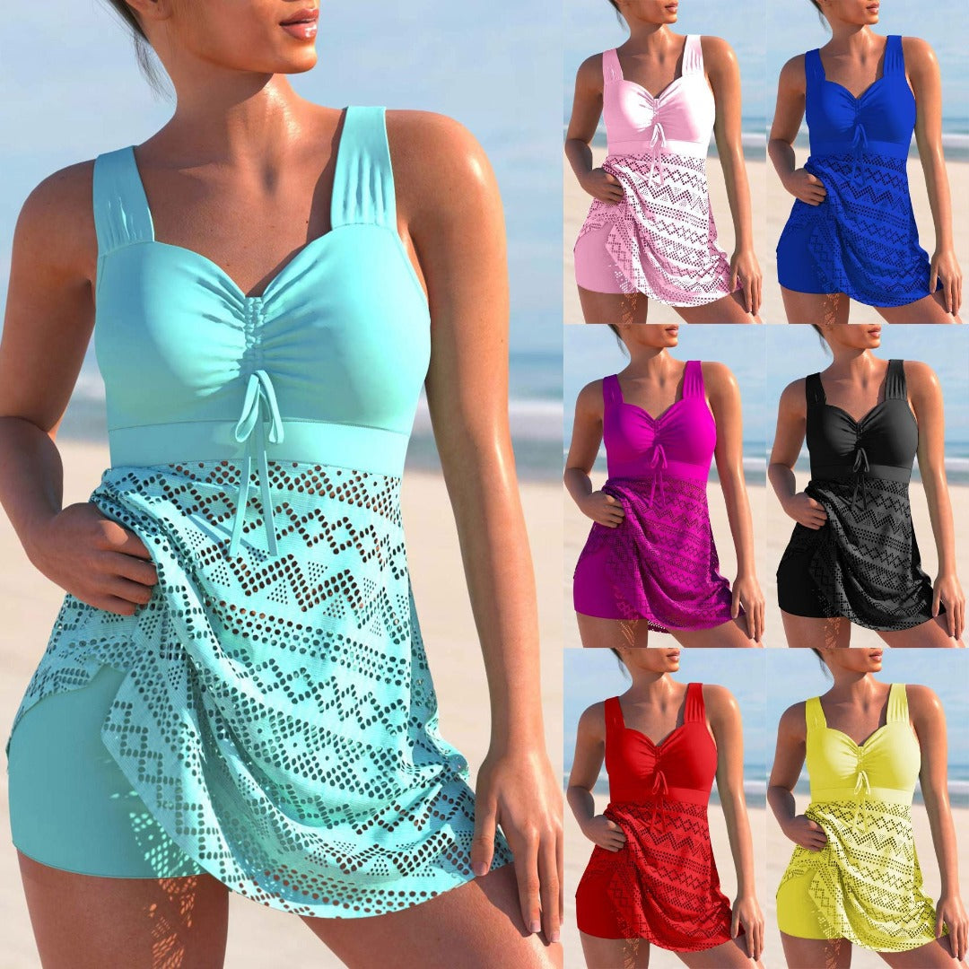 Roupa de banho feminina com shorts 2 peça tankini maiô controle de Roupa de banho feminina com shorts 2 peça tankini maiô controle de