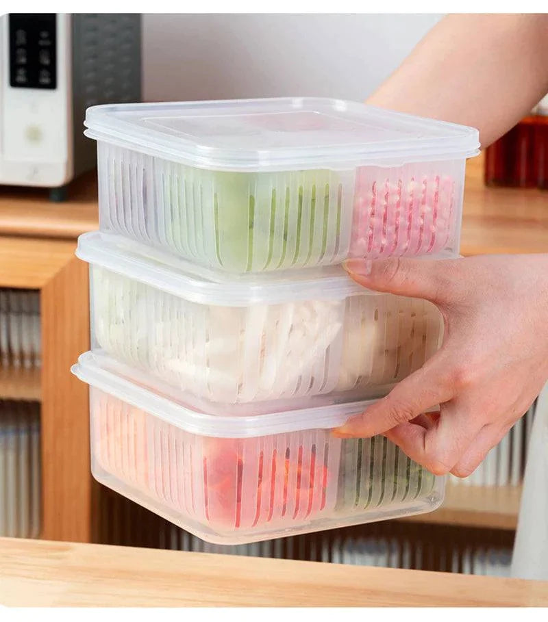 FreshVeg | Voedselorganisator met afdruiprek 1+1 GRATIS