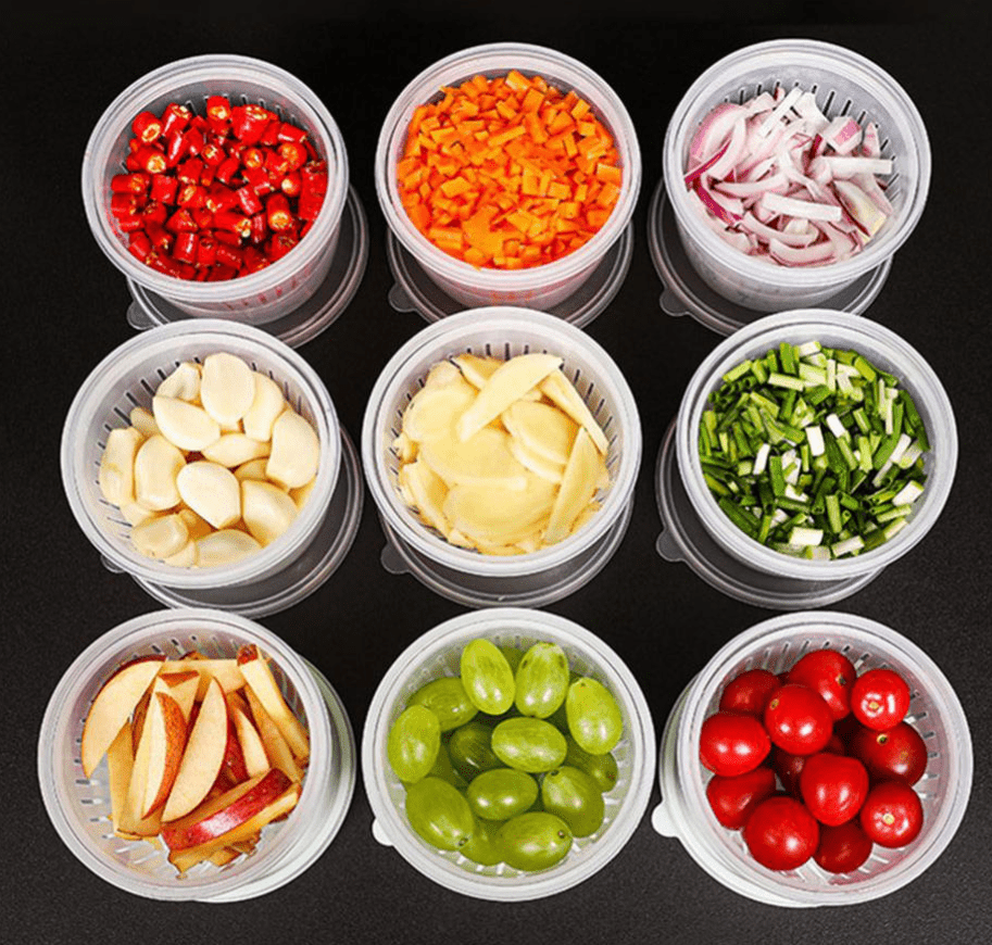 FreshVeg | Voedselorganisator met afdruiprek 1+1 GRATIS