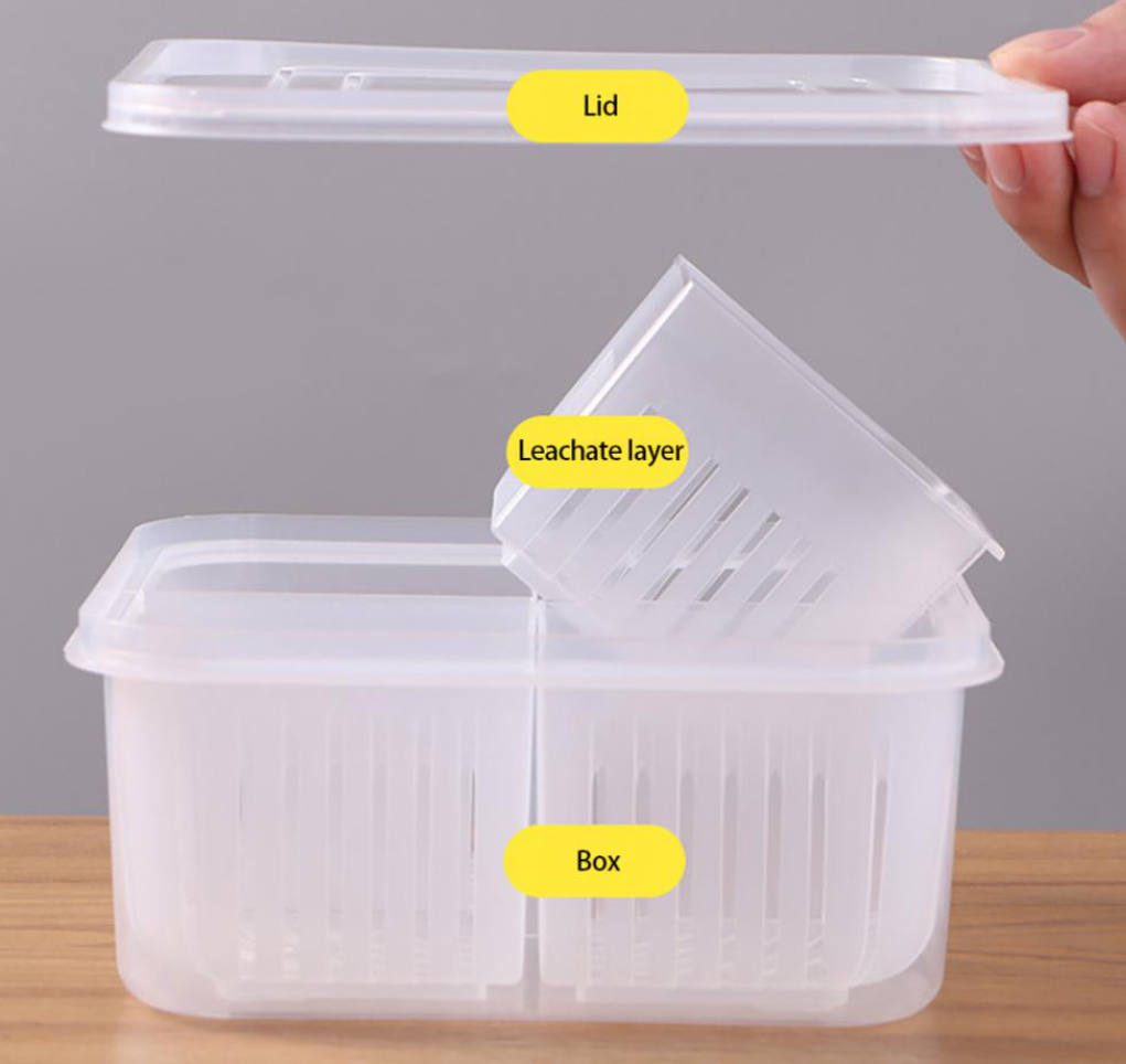FreshVeg | Voedselorganisator met afdruiprek 1+1 GRATIS