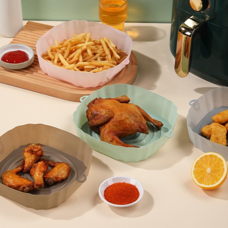 FrySili | Herbruikbare Airfryer Siliconen Bakjes | 1+1 GRATIS
