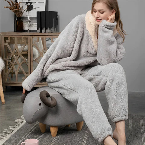 Fluffy | Fleece-pyjama set voor vrouwen | verlaag je energierekening