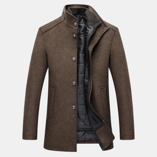 Jaron | Dikke Wollen Trenchcoat