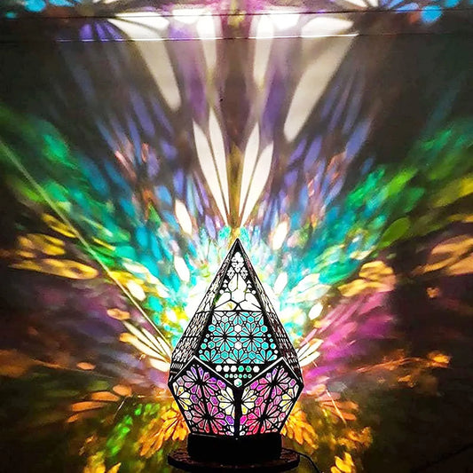 Prachtige houten Boheemse lamp